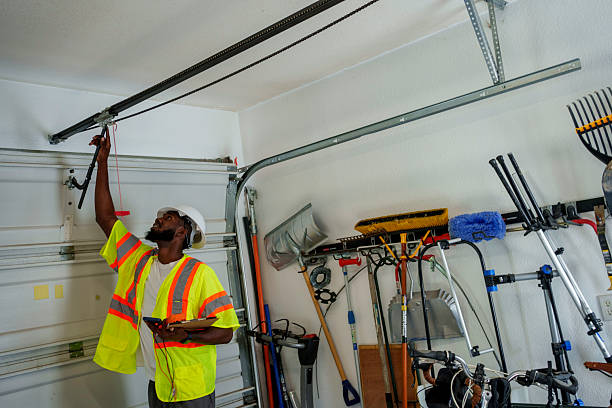 Professional Garage Door Panel Replacement technician working in Roosevelt Park, MI